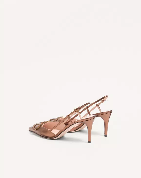 Valentino Vlogo Signature Slingback Pump In Laminated Nappa Leather 80Mm - Image 4